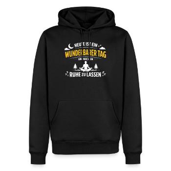 Journée merveilleuse pour se reposer et méditer - Sweat à capuche Premium bio Homme - noir - Devant - Nico (187cm)