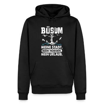 BÜSUM MEINE STADT MEIN NORDEN MEIN URLAUB Lustig - Männer Premium Bio Hoodie - Schwarz - Vorne - Nico (187cm)