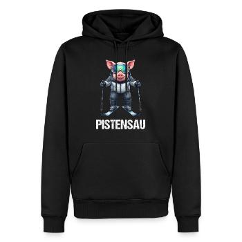 Pistensau - Sweat à capuche Premium bio Homme - noir - Devant - Nico (187cm)