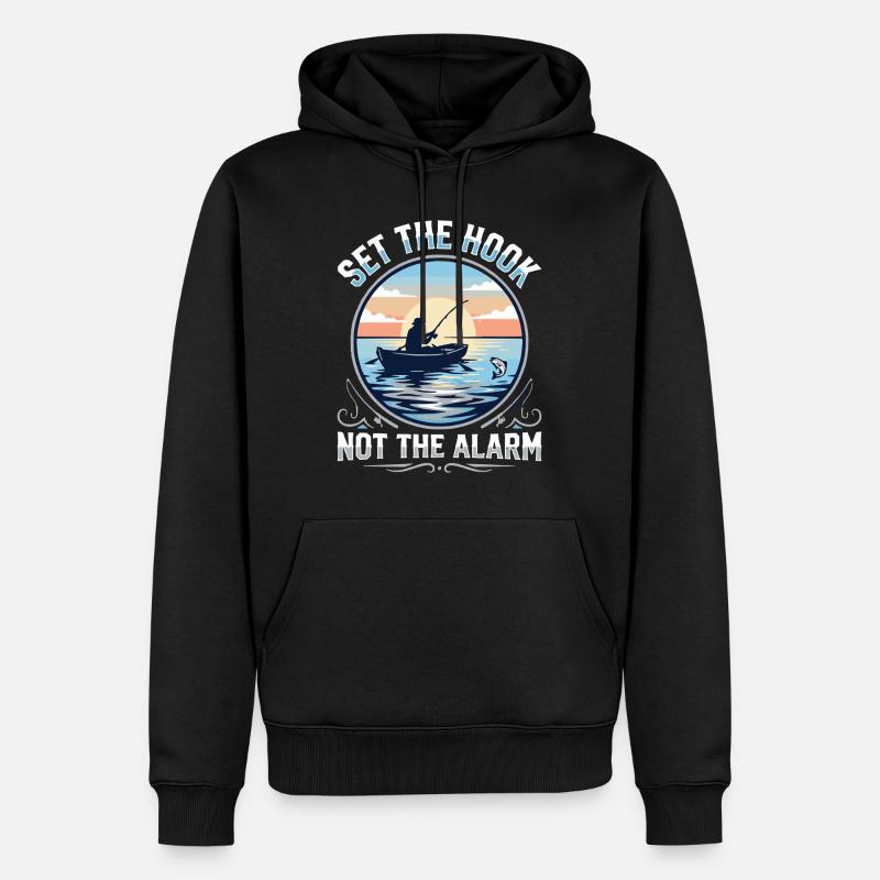 Accroche, pas l’alarme, pêcheur Spruch - Sweat à capuche Premium bio Homme - noir