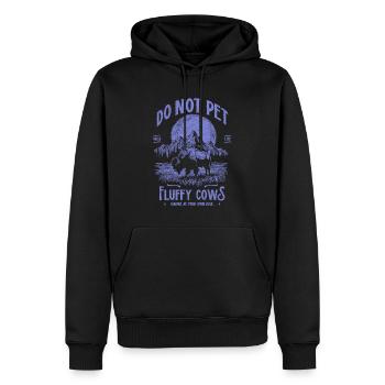 Les bisons vintage ne caressent pas les vaches duveteuses Bizons drôles - Sweat à capuche Premium bio Homme - noir - Devant - Nico (187cm)