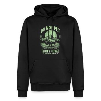 Les bisons vintage ne caressent pas les vaches duveteuses Bizons drôles - Sweat à capuche Premium bio Homme - noir - Devant - Nico (187cm)