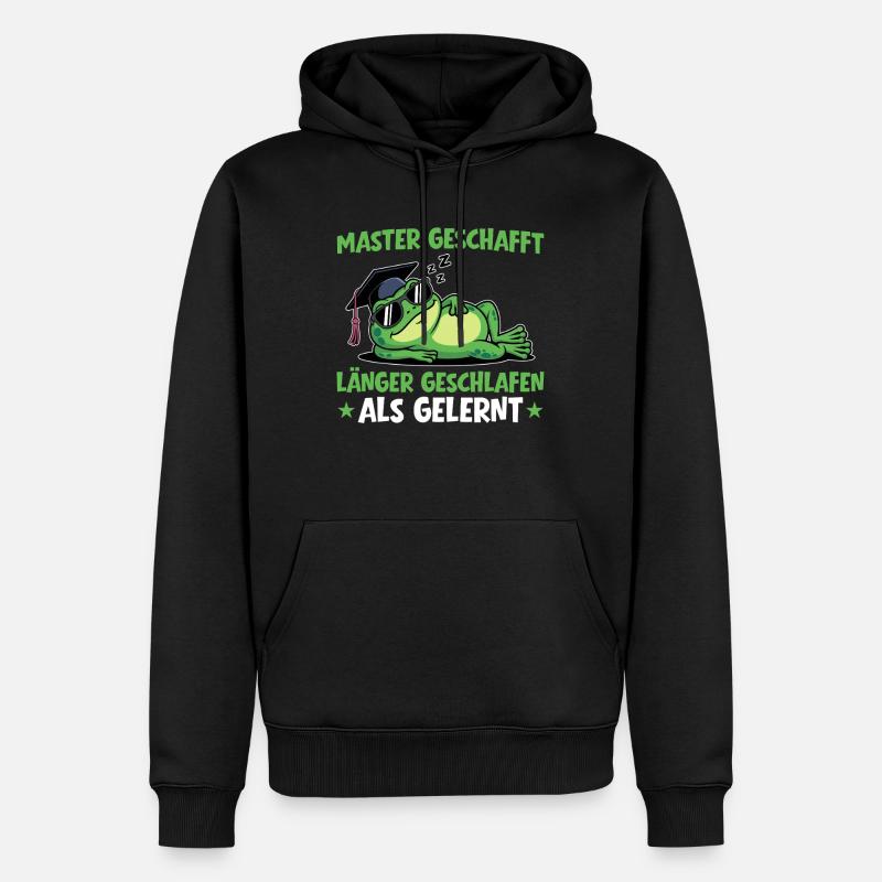 Master obtenu - A dormi plus longtemps qu’appris - Sweat à capuche Premium bio Homme - noir