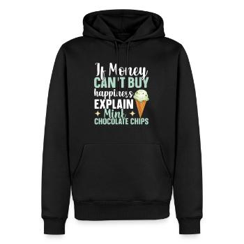Dessert italien à la menthe et crème à la menthe fraîche - Sweat à capuche Premium bio Homme - noir - Devant - Nico (187cm)