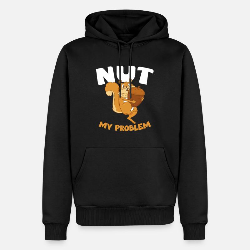 NUT MY PROBLEM Eichhörnchen - Männer Premium Bio Hoodie - Schwarz