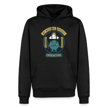 My Weekend Forecast Crocheting Funny Crochet - Men’s Premium Organic Hoodie - black - Front - Nico (187cm)