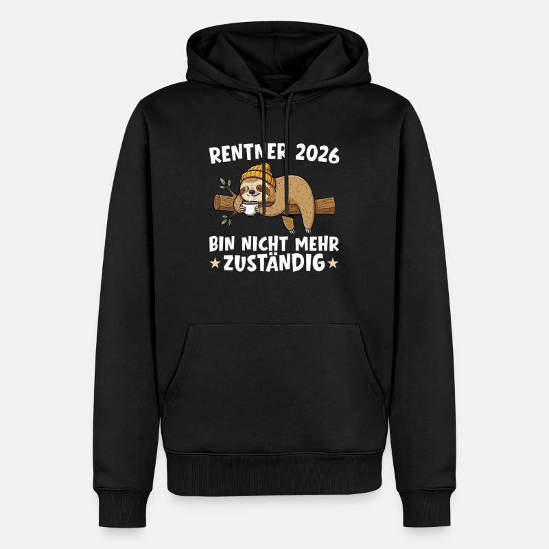 Retraité 2026 Paresseuse Plus responsable - Sweat à capuche Premium bio Homme - noir