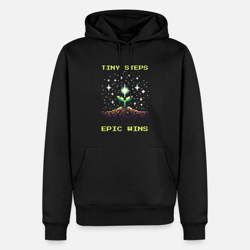 Petits pas, grands succès | Travail social - Sweat à capuche Premium bio Homme - noir