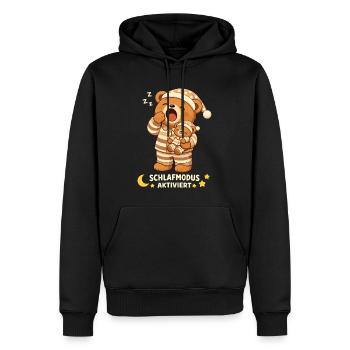 Chemise de nuit Pyjama de nuit Ours en peluche Mode veille - Sweat à capuche Premium bio Homme - noir - Devant - Nico (187cm)