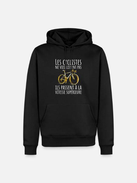 Radfahrer werden nicht alt. Fahrradhumor - Männer Premium Bio Hoodie - Schwarz