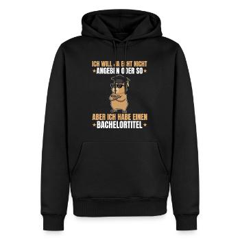 Examen de licence réussi Licence de Capybara - Sweat à capuche Premium bio Homme - noir - Devant - Nico (187cm)