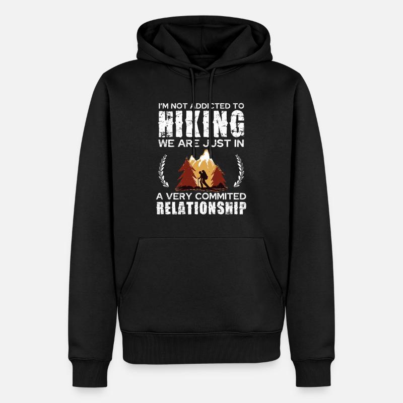 Hiking Commitment Tee Design - Männer Premium Bio Hoodie - Schwarz