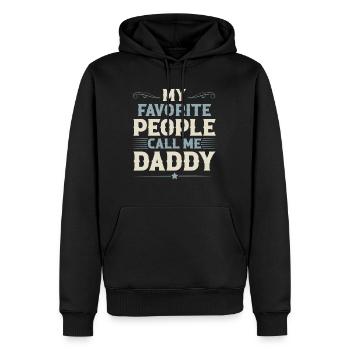 Papa Vater Vatertag - Männer Premium Bio Hoodie - Schwarz - Vorne - Nico (187cm)