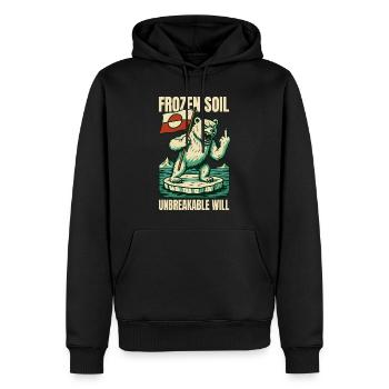 Frozen Soil Unbreakable Will Greenland Flag Shirt - Männer Premium Bio Hoodie - Schwarz - Vorne - Nico (187cm)