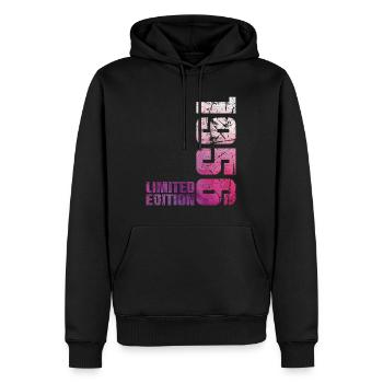 70. Geburtstag Mann Frau 70 Jahre 1956 Geschenk - Männer Premium Bio Hoodie - Schwarz - Vorne - Nico (187cm)