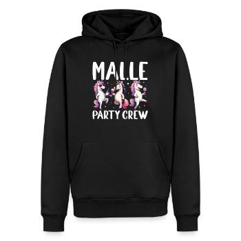 Équipe de la fête de la merle, licorne qui boit Fun à Majorque - Sweat à capuche Premium bio Homme - noir - Devant - Nico (187cm)