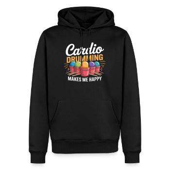 Cardio Drumming Joy - Men’s Premium Organic Hoodie - black - Front - Nico (187cm)