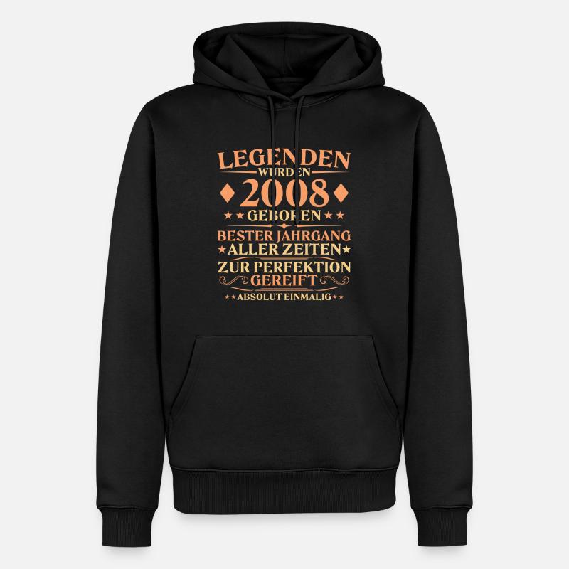 18e anniversaire Né en 2008 - Sweat à capuche Premium bio Homme - noir