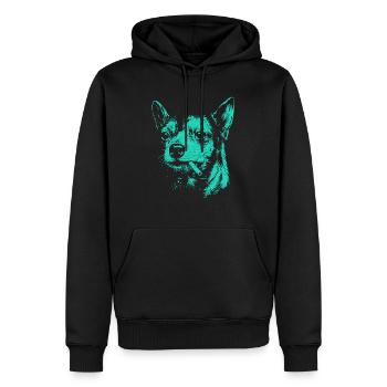 Chihuahua fumant un chien drôle mème humour Chi - Sweat à capuche Premium bio Homme - noir - Devant - Nico (187cm)