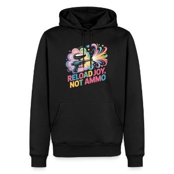 Paintball Fun T-Shirt Reload Joy Not Ammo - Männer Premium Bio Hoodie - Schwarz - Vorne - Nico (187cm)