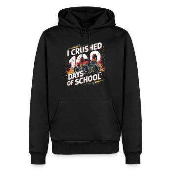 Monster Truck 100 Tage Schule - Männer Premium Bio Hoodie - Schwarz - Vorne - Nico (187cm)