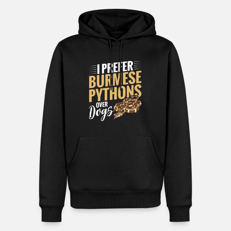 Burmesischer Python-Stoff Reptilien-Foos-Schlangenbesitzer - Männer Premium Bio Hoodie - Schwarz