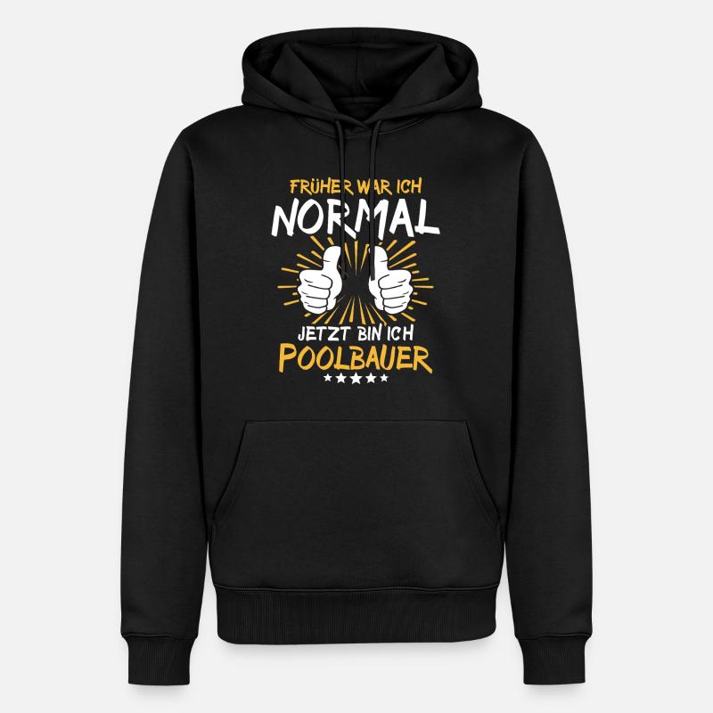 Diction du constructeur de piscines - Sweat à capuche Premium bio Homme - noir