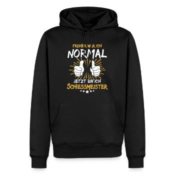 Shooting Master Saying - Men’s Premium Organic Hoodie - black - Front - Nico (187cm)