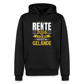 Pension Gift Man Retraite retraite 2026 Drôle - Sweat à capuche Premium bio Homme - noir - Devant - Nico (187cm)