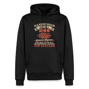 40. Geburtstag Handwerker Vintage 1986 Jahrgang - Männer Premium Bio Hoodie - Schwarz - Vorne - Nico (187cm)