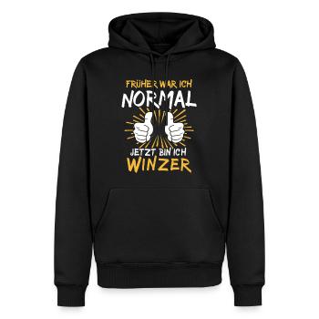 Winzer Spruch - Männer Premium Bio Hoodie - Schwarz - Vorne - Nico (187cm)