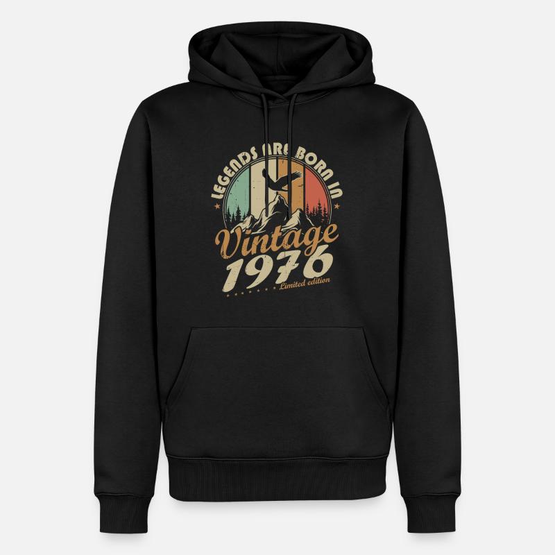 1976 års vintage födelsedagspresent - Ekologisk premiumluvtröja herr - svart