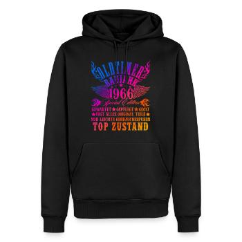 60. Geburtstag Mann Frau 60 Jahre Deko 1966 Gesche - Männer Premium Bio Hoodie - Schwarz - Vorne - Nico (187cm)