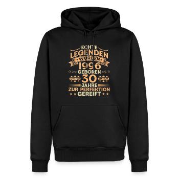 Cadeau de légende vintage pour le 30e anniversaire 1996 - Sweat à capuche Premium bio Homme - noir - Devant - Nico (187cm)