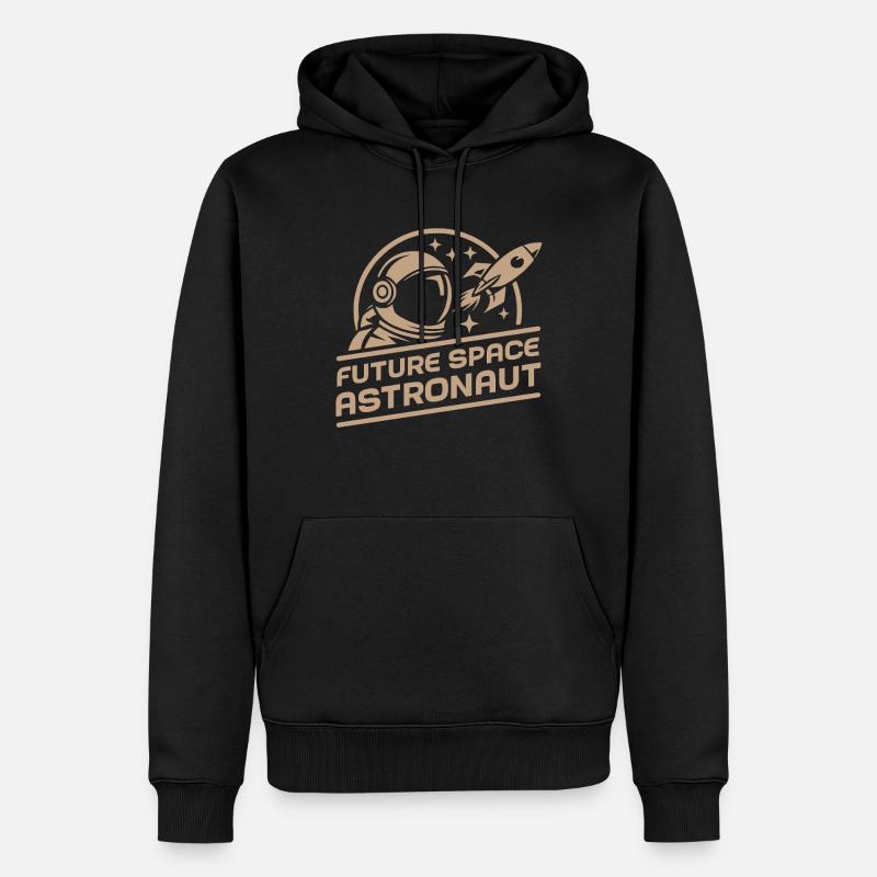 Future astronaute spatial : aventure rétro spatiale - Sweat à capuche Premium bio Homme - noir