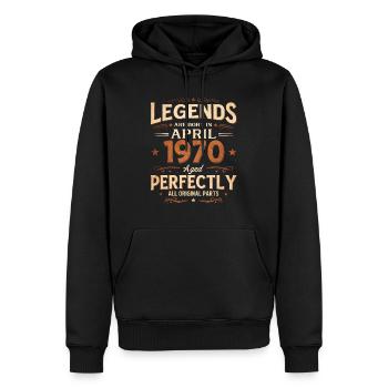 56th Birthday Gift Husband April 1970 Legendary - Men’s Premium Organic Hoodie - black - Front - Nico (187cm)