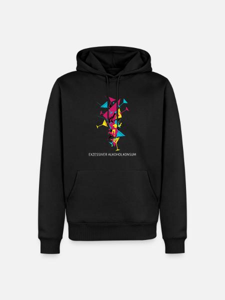 Cocktail Splash Geometrisch - Männer Premium Bio Hoodie - Schwarz