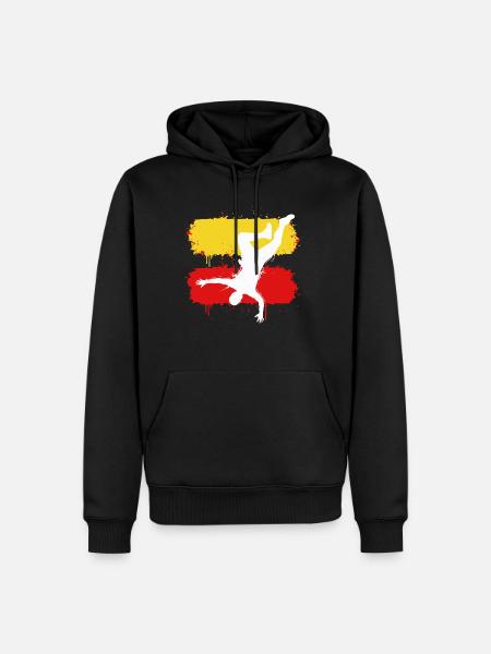 Parkour Silhouette Sprung Print - Männer Premium Bio Hoodie - Schwarz