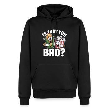 C’est toi, mec ? Maïs Popcorn - Sweat à capuche Premium bio Homme - noir - Devant - Nico (187cm)