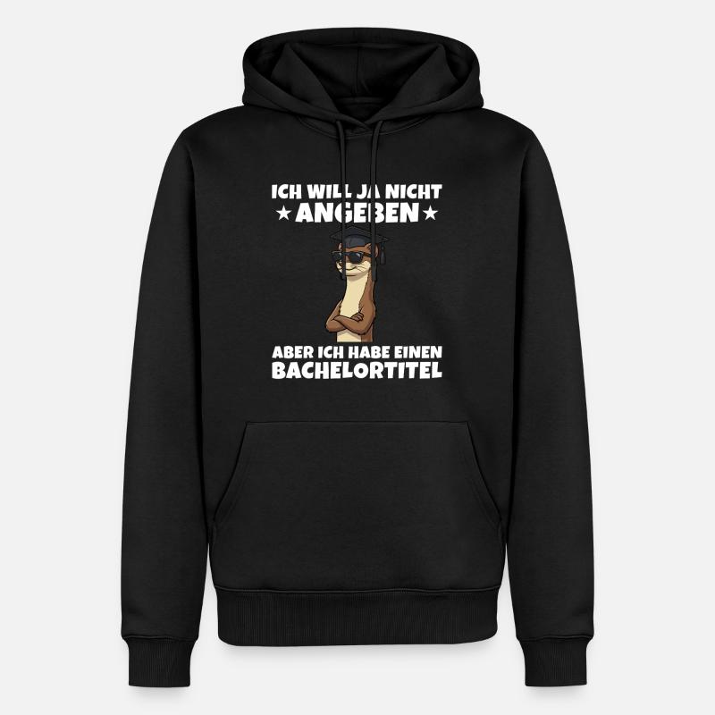 Bachelortitel geschafft Wiesel Studium Abschluss - Männer Premium Bio Hoodie - Schwarz