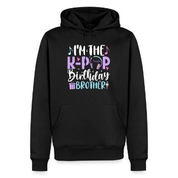 I'm The K Pop Birthday Brother - Männer Premium Bio Hoodie - Schwarz - Vorne - Nico (187cm)