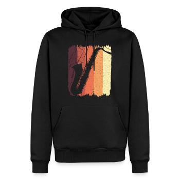 Saxophonist Vintage-Retro-Saxophon-Saxophon - Männer Premium Bio Hoodie - Schwarz - Vorne - Nico (187cm)