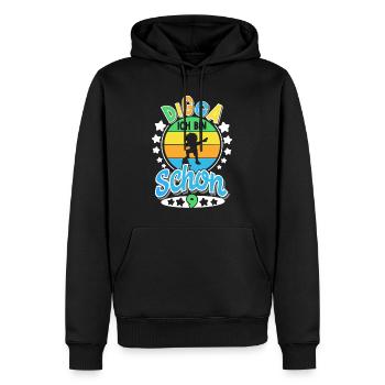 9th Birthday Football - Men’s Premium Organic Hoodie - black - Front - Nico (187cm)
