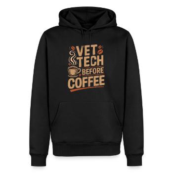 Vet Tech Before Coffee Pet Care Tech Coffee Lover - Men’s Premium Organic Hoodie - black - Front - Nico (187cm)