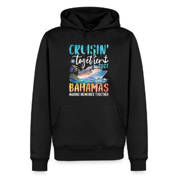 Cruisin Together Bahamas 2027 - Sweat à capuche Premium bio Homme - noir - Devant - Nico (187cm)