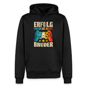 Familie Set ERFOLG FREIGESCHALTET BRUDER LUSTIG - Männer Premium Bio Hoodie - Schwarz - Vorne - Nico (187cm)