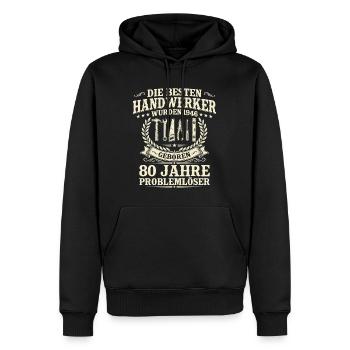 Bester Handwerker 1946 Jahrgang – 80. Geburtstag - Männer Premium Bio Hoodie - Schwarz - Vorne - Nico (187cm)