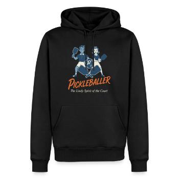 Joueur drôle de pickleball Joueur de pickleball Amour - Sweat à capuche Premium bio Homme - noir - Devant - Nico (187cm)