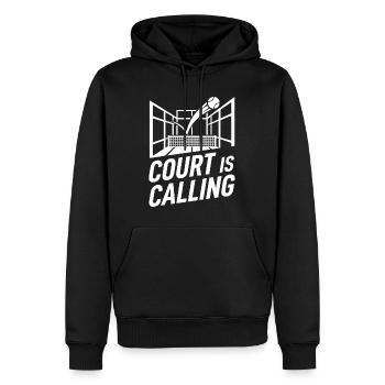 Le Court appelle le tennis de padel un sport de style de vie - Sweat à capuche Premium bio Homme - noir - Devant - Nico (187cm)