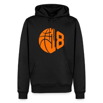 NUMÉRO 18 BASKETBALL 18E ANNIVERSAIRE - Sweat à capuche Premium bio Homme - noir - Devant - Nico (187cm)